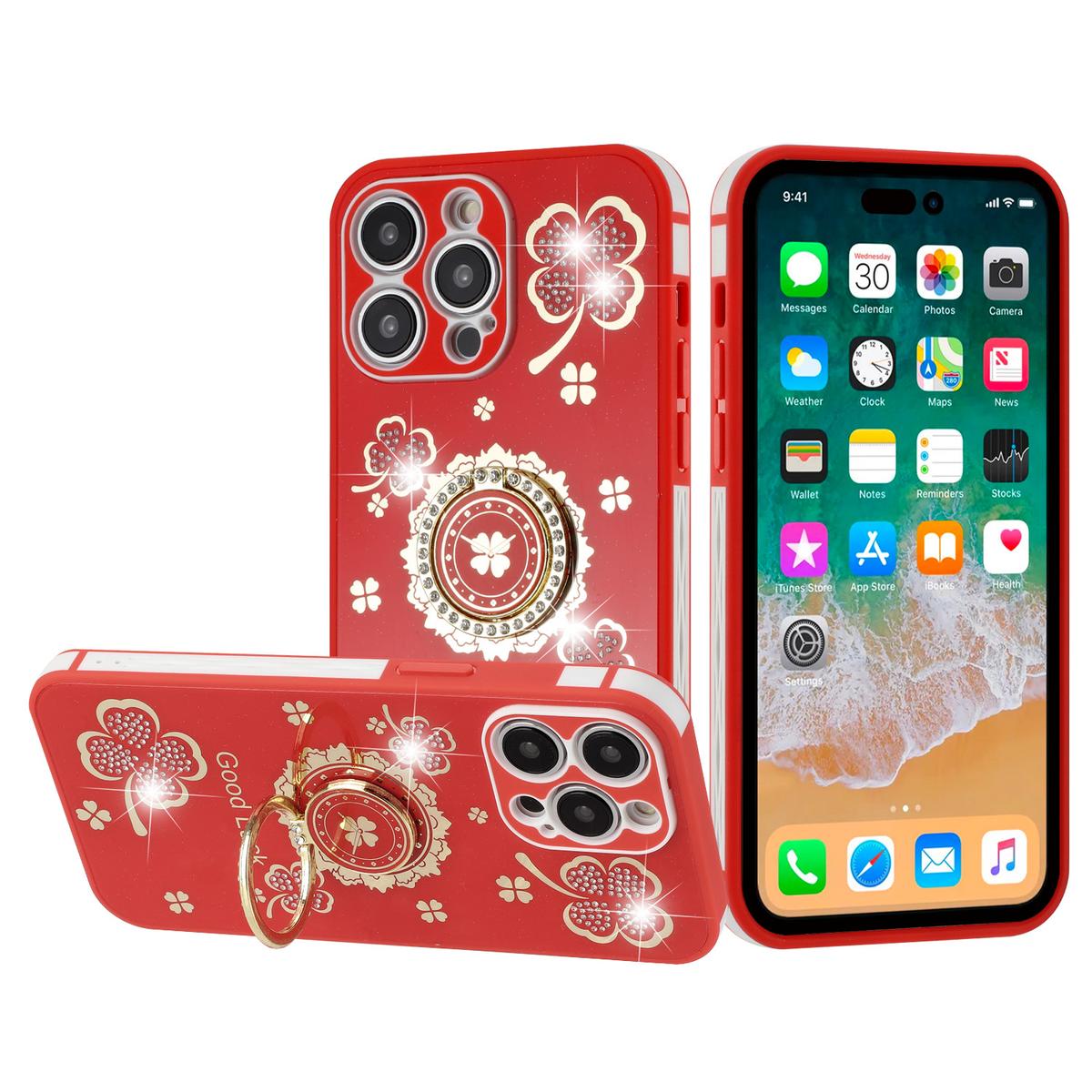 Apple iPhone 14 PRO 6.1" SPLENDID Glitter Good Luck Floral Soft TPU Case Cover – Charming & Protective, photo 9 of 10