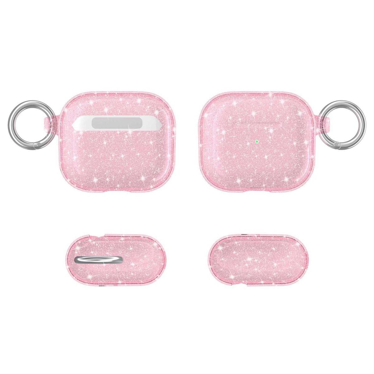 AirPods Pro Glitter Shimmer Transparent Hybrid Case Cover - Pink, photo 2 of 3