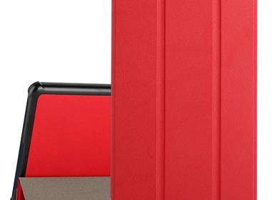 Samsung Galaxy Tab A7 Lite 8.7 inch Trifold Magnetic Closure PU Leather Case Cover - Red product