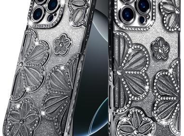 Luxury Bling Flower Pattern Rhinestone  Case for  iPhone 16 Pro Max  | Available in Multiple Colors | US Seller | Free Delivery product