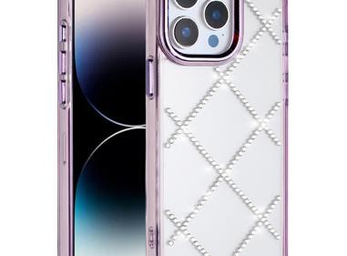 iPhone 14 Pro Max 6.7" Gem Glitter Diamond Transparent Hybrid Case – Colorful Sparkle TPU Hard Back Cover product