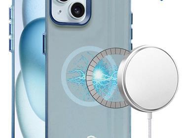  iPhone 15 METKASE Matte Finish [Magnetic Circle] Premium Raised Camera Edge Hybrid - Blue product