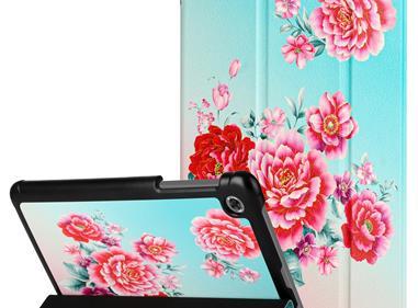 Alcatel Joy Tab 2 Trifold Magnetic Closure PU Leather Case Cover - Blooming Flowers product