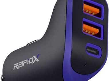 RapidX X3PD 3 USB Port 35W Compact Car Charger-BLUE product