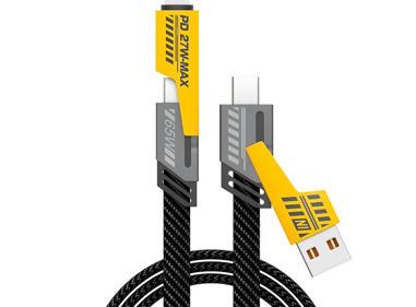 Flat Wire Fast Charging USB-A to Lightning / USB-C Cable – 65W / 27W Power product