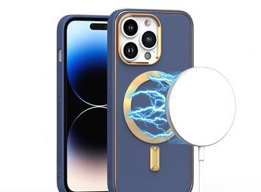 iPhone 15 Ultimate Quality PU Leather Hybrid Case Cover - Navy Blue product