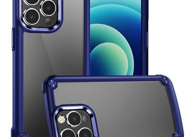  iPhone 15 Ultimate CaseX Transparent Hybrid Case with Metal Buttons And Camera Edges - Blue product