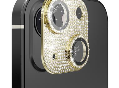 iPhone 15 Plus Diamond Bling Camera Lens Full Tempered Glass - Gold product