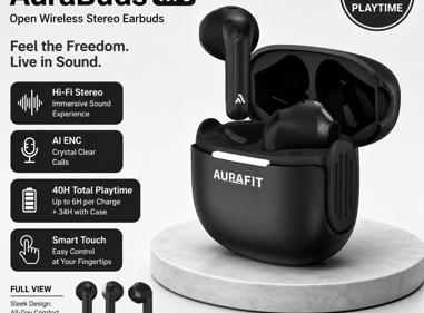 AuraFit AuraBuds WF6 Open Wireless Stereo Earbuds product