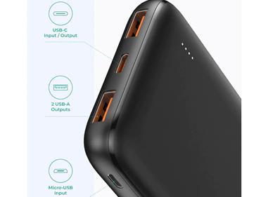 Aukey 10,000 MAH PD 20W USB-C Power Bank with USB-A to USB-C Cable PB-N73S - Black  product