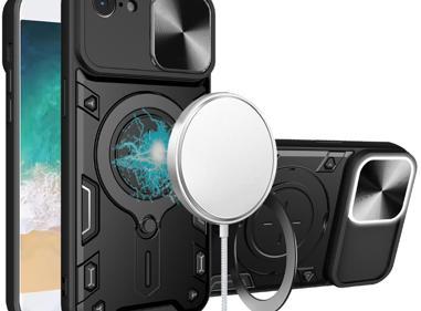 iPhone 16E / SE4 Magnetic Ring Stand Hybrid Case – Classic Design with Full Camera Protection & Kickstand product