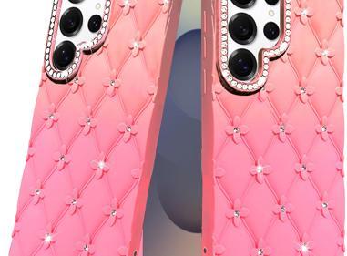 Luxury Pink Floral Bling Phone Case for Samsung Galaxy S26 Ultra product