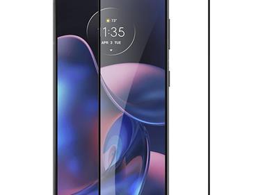 Motorola Moto Edge (2022) Bulk White Paper Card Package Black edged Tempered Glass (Black) product