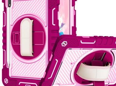 Samsung Tab S8 3in1 Multi-Functional Tablet Case for Hand, Shoulder, Pencil & Stand - Rose Pink/Pink product