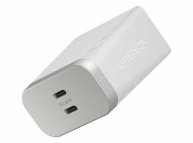 OtterBox 60W GaN Premium Pro USB-C Dual-Port Wall Charger | White product