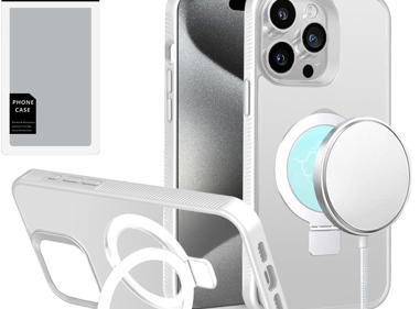 iPhone 15 Pro Max Skin-Touch Magnetic Hybrid Case – Soft Finish with Kickstand & Metal Ring product