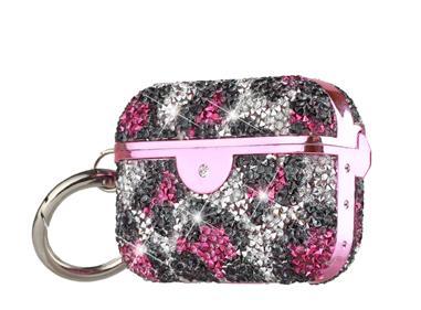 AirPods Pro Leopard Design Bling Glitter Diamond Case Cover - Purple product