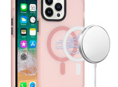 iPhone 15 [Magnetic Circle] ShockProof 4-Time Injection Strong Hybrid - Pink product