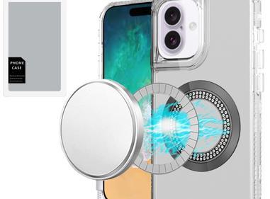 iPhone 16 Plus 6.7" Bling Chrome 3-in-1 Hybrid Case | Magnetic Ring Stand with Glitter Accents & Shockproof Protection product