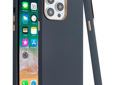iPhone 13 Pro Max Classy Slick Chromed Around Hybrid Case Cover - Dark Blue product