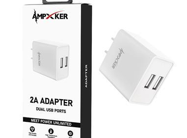 Dual USB Port - Adapter - 2 AMP - WHITE  product