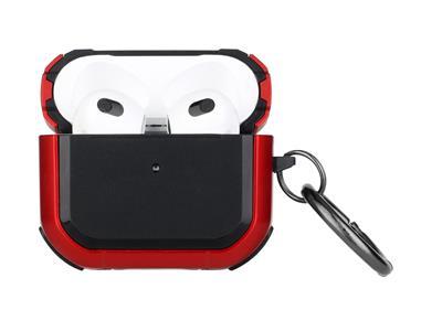 AirPods Pro Premium Rugged ShockProof Hybrid With Metal Hook Case Cover- Black+Red product