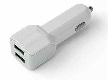 Fast 3.1A Car Charger Adapter with Dual USB ports in White in Loose Package product