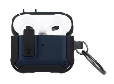AirPods 1/2 Switch Closure Premium Ultra ShockProof Hybrid With Metal Hook Case Cover - Black+Blue product
