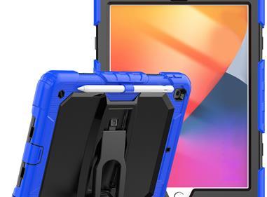Samsung A9 Plus 11 inch Heavy Duty Full Body Rugged Tablet Kickstand Case Cover - Black/Blue product