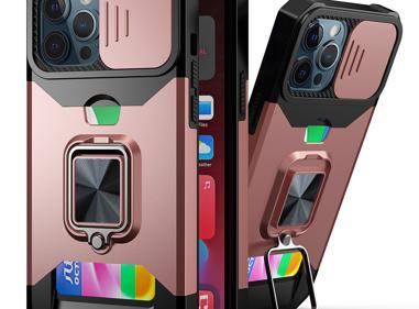 iPhone 15 Multi-Functional Card Holder Hybrid Case with Magnetic Ring Stand & Camera Protection product