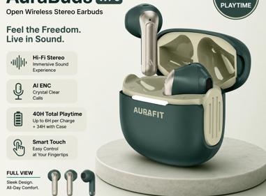 Aurafit AuraBuds WF6 Open Wireless Stereo Earbuds product