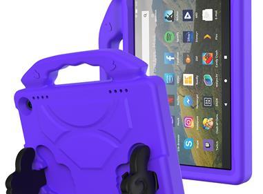 Amazon Kindle Fire HD8/HD8 Plus Thumbs Up Kickstand Shockproof Tablet Case Cover - Dark Purple product