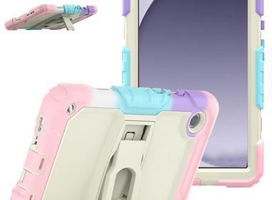 Samsung A9 8.7inch Heavy Duty Full Body Rugged Tablet Kickstand Case Cover - Beige/Camo Pink product