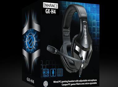 Enhance GX-H4 Computer Gaming Headset with Microphone - Braided Cable, Noise Isolating Headphones, Comfort Design Headband - Connect with 3.5mm AUX - INFILTRATE Series product