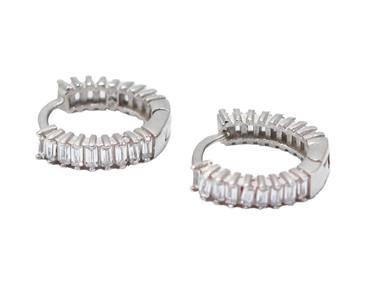 S925 Sterling Silver Baguette Huggies product