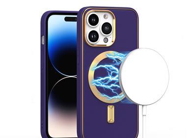 iPhone 15 Ultimate Quality PU Leather Hybrid Case Cover - Dark Purple product