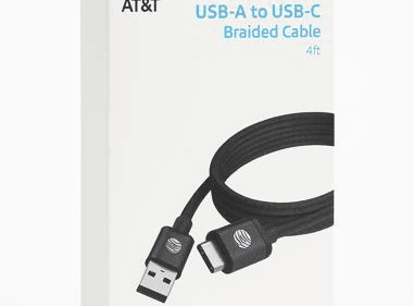 AT&T USB-A to USB-C Braided Charging and Sync Cable (4ft) product