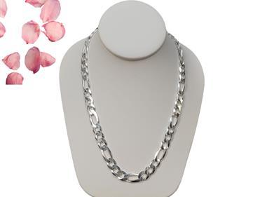 Necklace Sterling Silver 925 Figaro,62.4 Gr, 10mm, 24" product