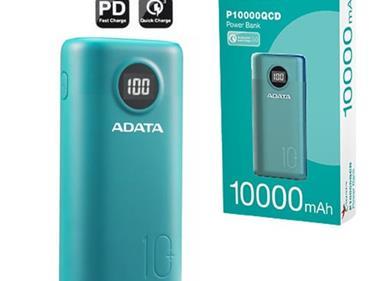 ADATA P10000QCD Power Bank, 10000mAh USB-C Input Port, Meets PSE Technical Standards, Qualcomm QC 3.0, Supports USB Power Delivery 3.0, USB-A to USB-C Cable, TEAL product