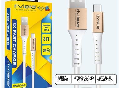 3 Feet [USB - Type C (PD) ] 3 AMP Fast Charging RIVIERA- White product
