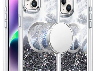 iPhone 14 PLUS Epoxy Glitter Shimmer Hybrid Case with [Magnetic Circle] | Sparkling Shockproof Transparent Cover product
