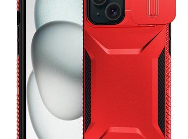 iPhone 15 Ultimate U Design Hybrid with Camera Window Covering - Red product