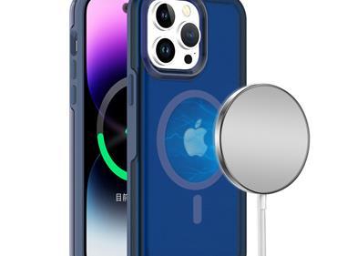  iPhone 15 Glossy Oil Premium Hybrid Case Cover - Dark Blue product