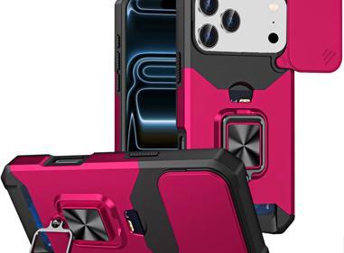 IPhone 17 Pro Cases Multi-Functional Card Magnetic Ring Stand Hybrid Camera Case Cover - Hot Pink product