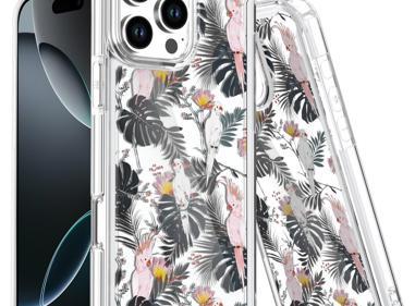 Clear Protective iPhone 16 Pro Max Case with Tropical Parrot Design  | Available in Multiple Colors | US Seller | Free Delivery product