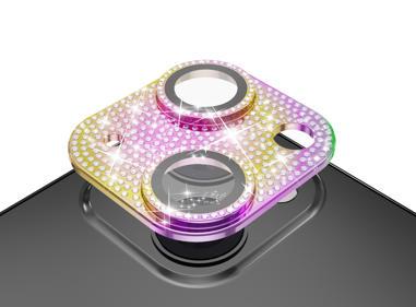  iPhone 15 Plus Diamond Bling Camera Lens Full Tempered Glass - Mixed Color product