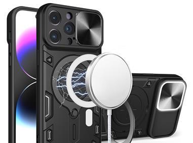 iPhone 15 Magnetic Ring Stand Classic Design FULL Camera Protection Hybrid Case - Black product