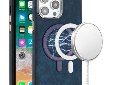  iPhone 15 Fashion PU Vegan Chrome Edged Case Cover - Dark Blue product