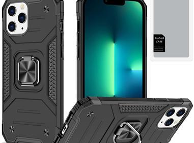 iPhone 13 Pro Max Robust Magnetic Kickstand Hybrid Case with Shockproof Protection and Metal Ring Stand product