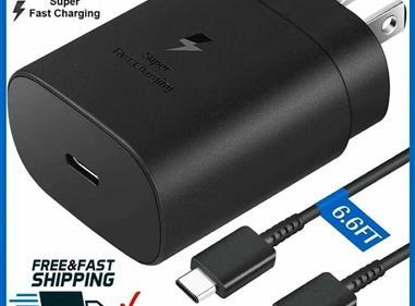 25w Type USB-C Super Fast Wall Charger+6FT Cable For Samsung Galaxy S23 S22 S21 product